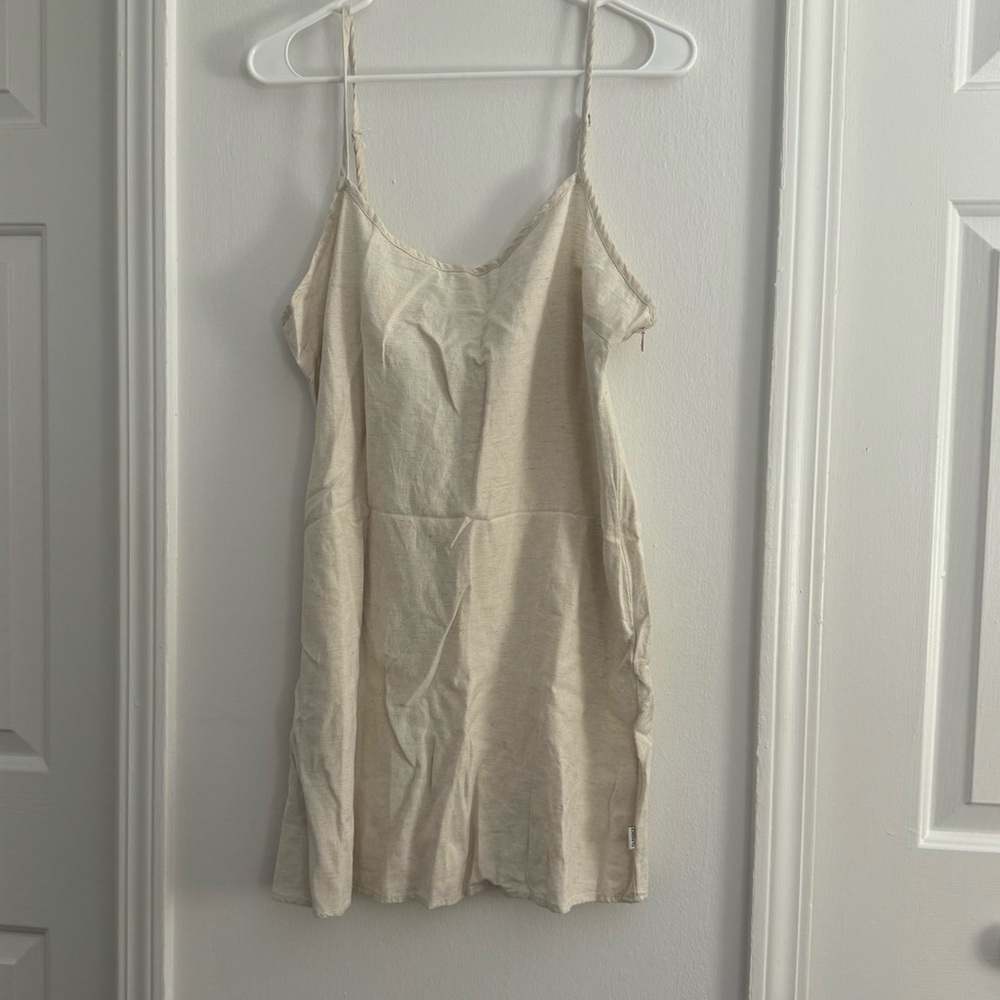 Rhythm Tan Linen Mini Dress